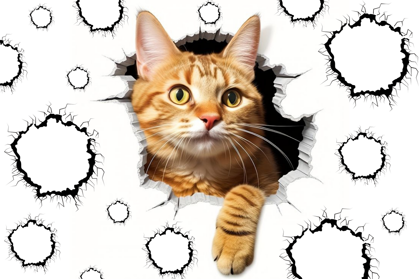 Tableau Chat dans un trou