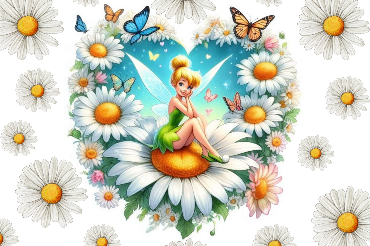 Tableau Fée clochette marguerite