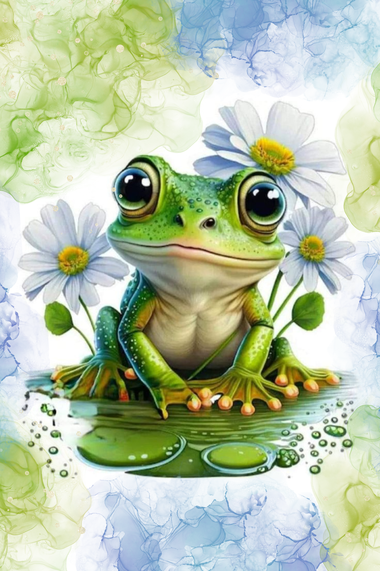 Tableau Grenouille marguerite