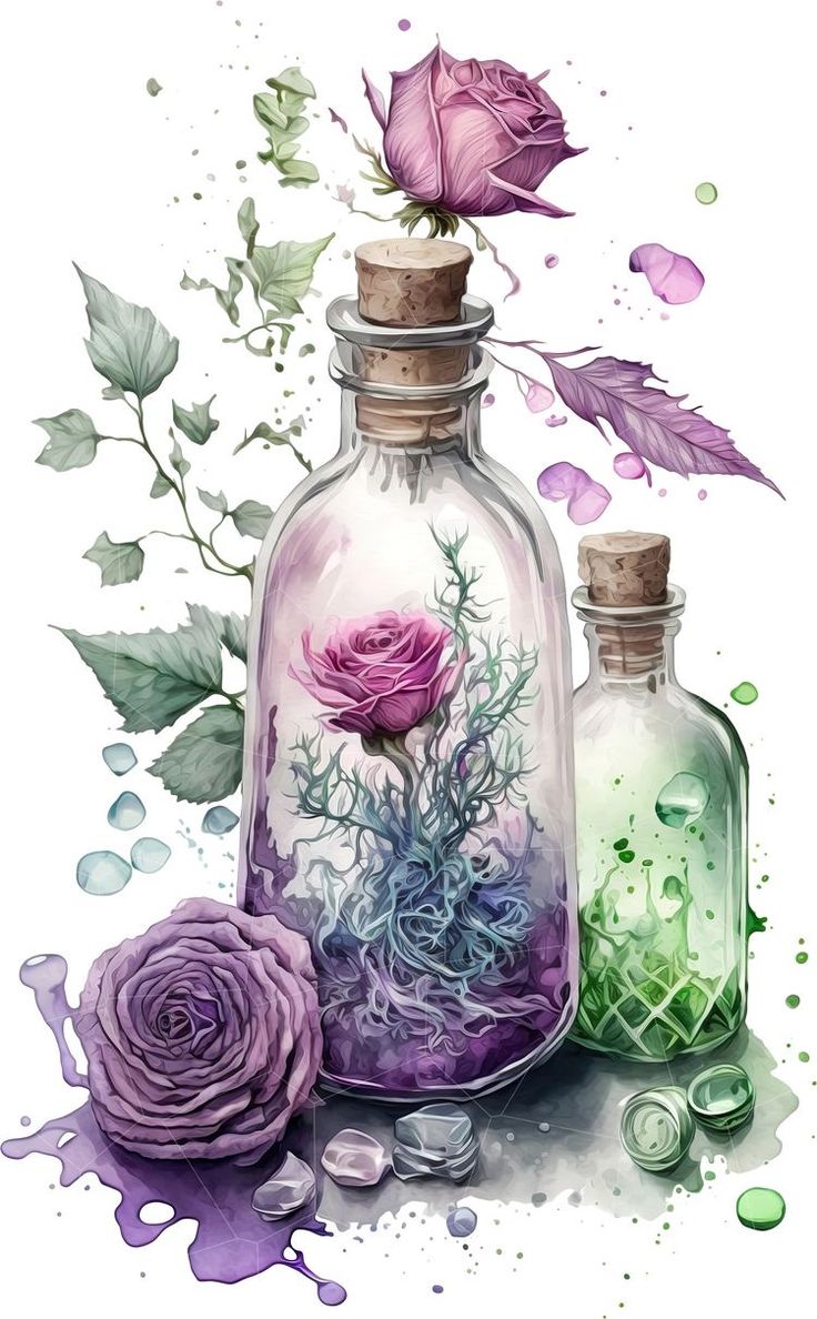 Gourde Une rose dans une bouteille