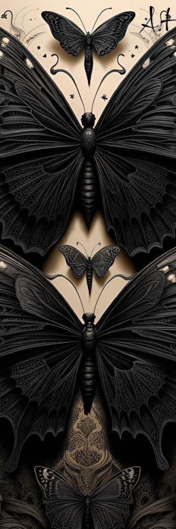 Marque page Papillon noir