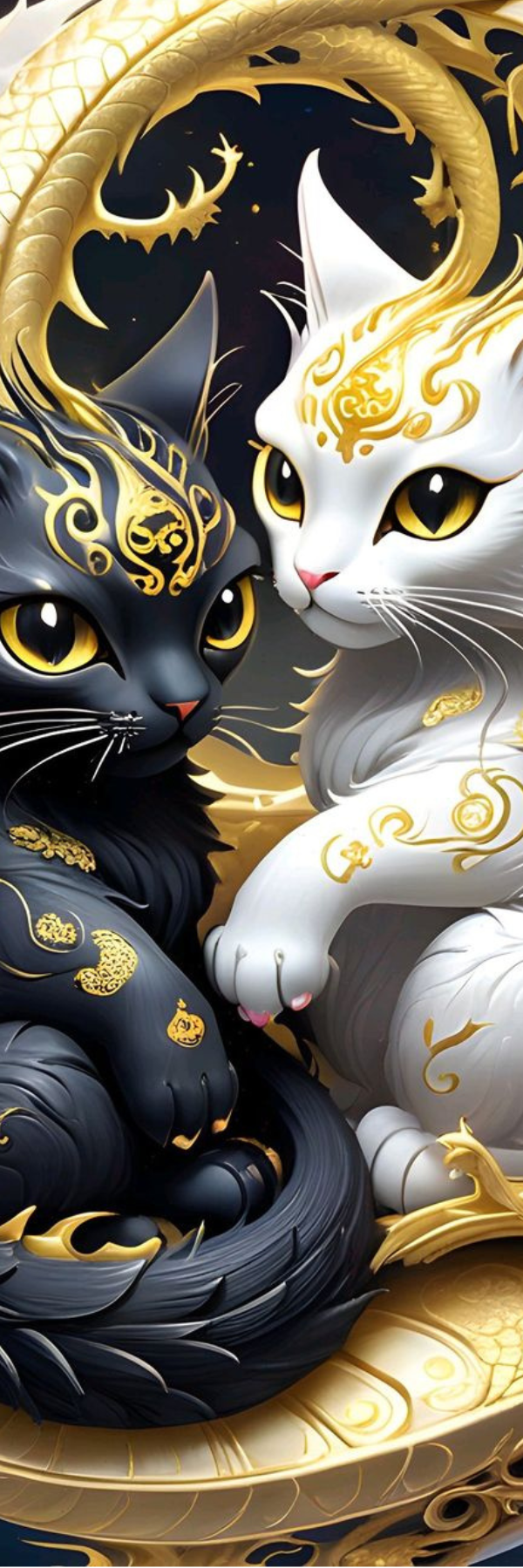 Marque page Chat noir/chat blanc