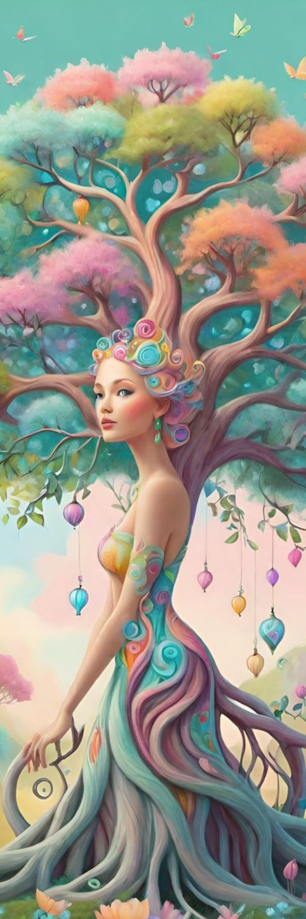 Marque page Femme arbre