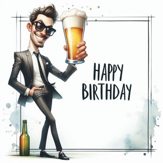 Dessous de verre Happy birthday bière