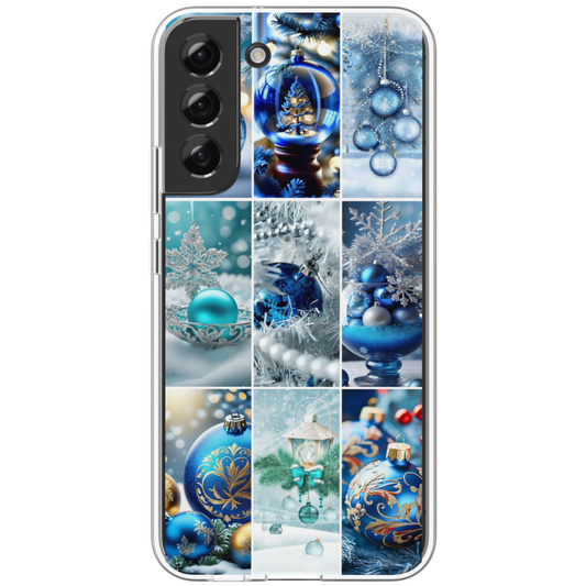 Coffret cadeau: Coque téléphone Boule de Noël bleue