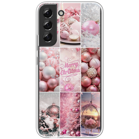 Coffret cadeau: Coque téléphone Boule de Noël rose