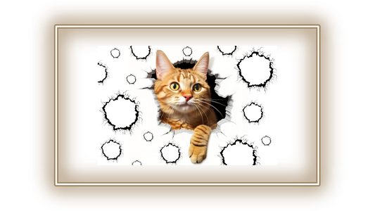 Tableau Chat dans un trou
