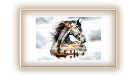 Tableau Cheval nuageux