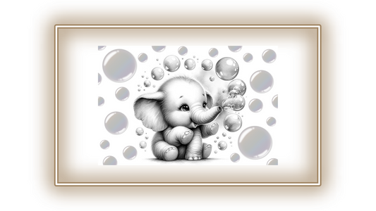 Tableau Éléphant bulles