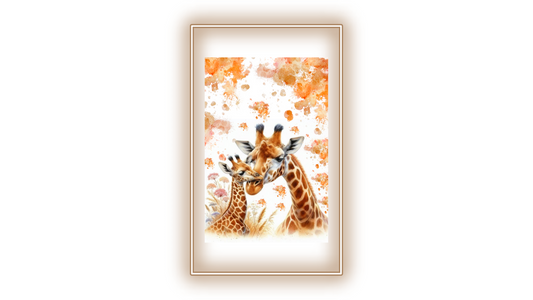 Tableau Maman girafe avec son bébé