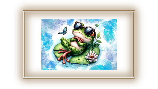 Tableau Grenouille sur l'eau