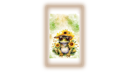 Tableau Grenouille tournesol