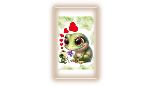 Tableau Maman grenouille et son bébé