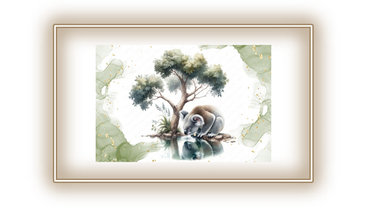 Tableau Koala qui boit