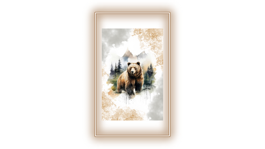Tableau Ours forêt
