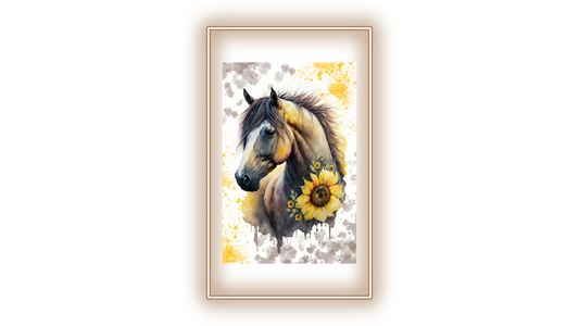 Tableau Cheval tournesol