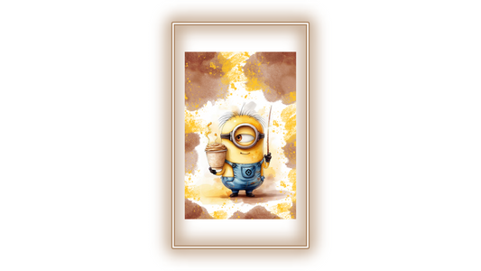 Tableau Minions avec son café