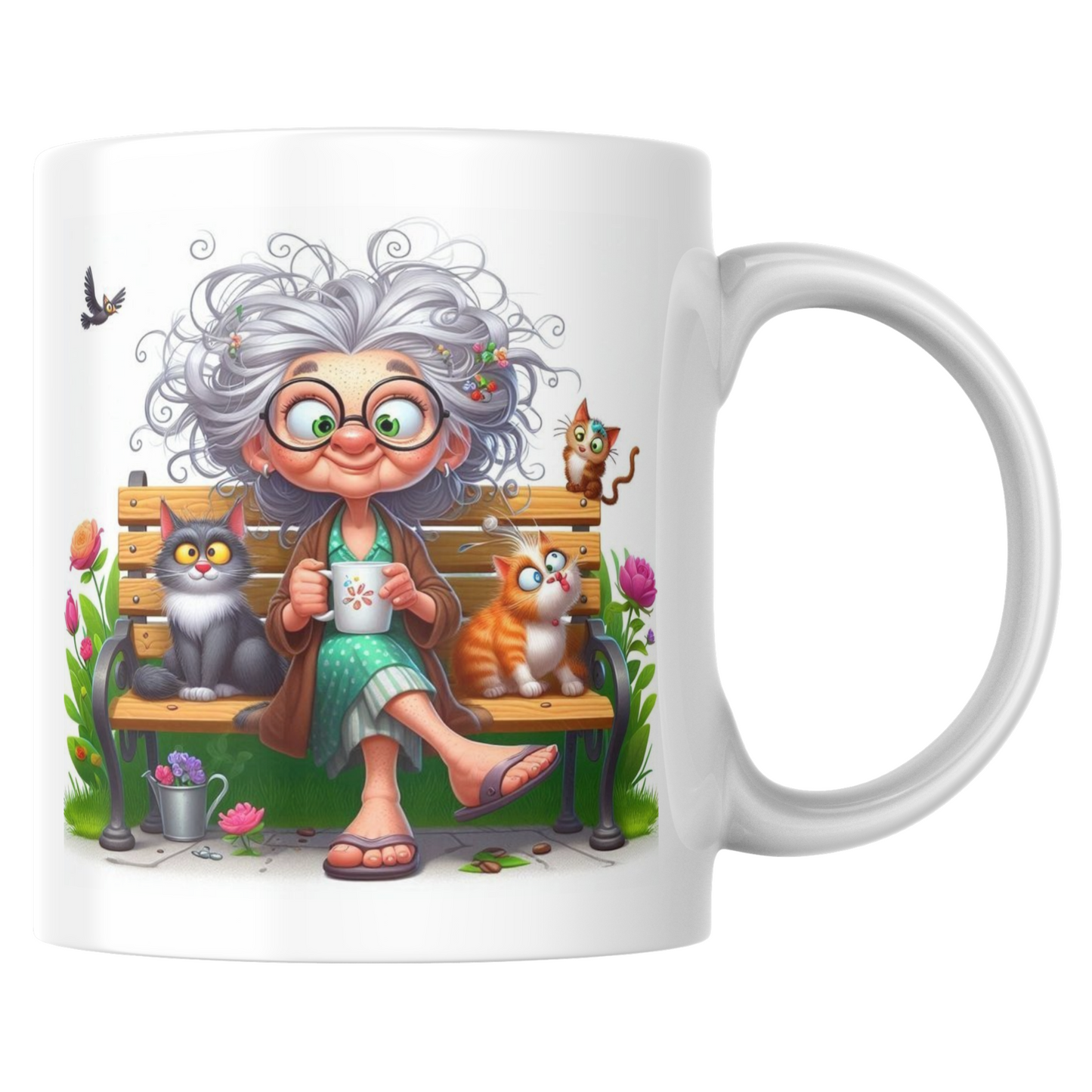 Mug Mamie sur son banc