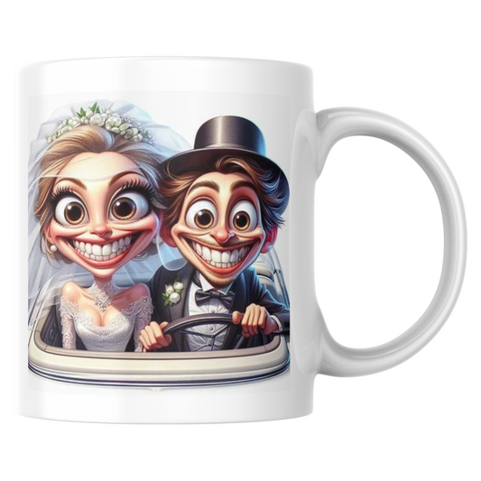 Mug Les mariés en voiture