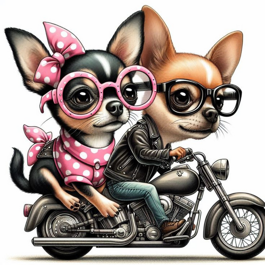Coffret cadeau: Dessous de verre Les chiens en moto