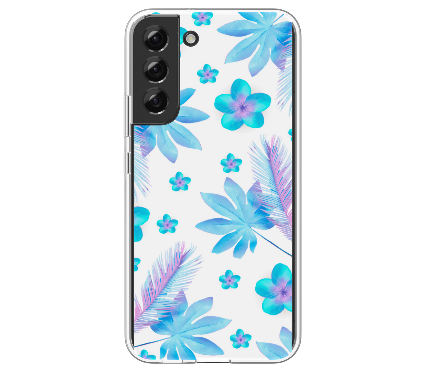 Coque Feuille tropical bleu