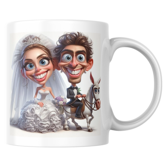 Mug Les mariés en charette